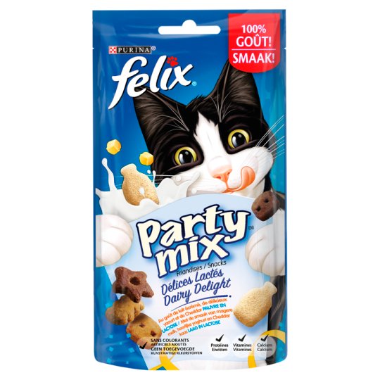Felix Party Mix Dairy Delight Miks przekąsek o smakach mleka jogurtu sera cheddar 60 g
