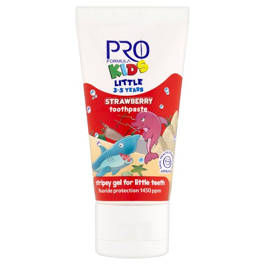 Tesco Pro Formula Kids Łagodnie truskawkowa pasta do zębów dla dzieci 3-5 lat 50 ml