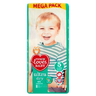Tesco Loves Baby Ultra Dry Pieluszki jednorazowe 5 junior 11-25 kg 46 sztuk