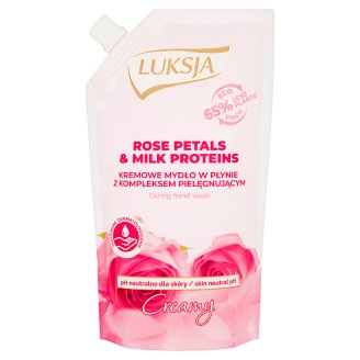 Luksja Creamy Rose Petal & Milk Proteins Nawilżające mydło w płynie opakowanie uzupełniające 400 ml