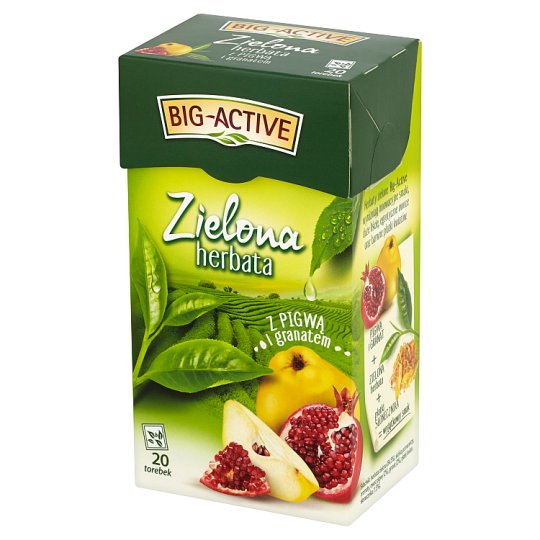 Big-Active Zielona herbata z pigwą i granatem 34 g (20 torebek)