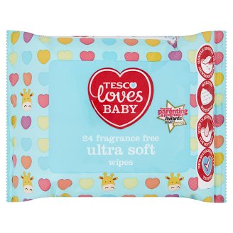 Tesco Loves Baby Ultra Soft Chusteczki bezzapachowe 24 sztuki