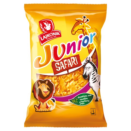 Lajkonik Junior Safari Drobne pieczywo o smaku waniliowym 125 g
