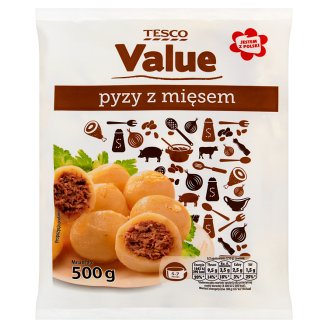 Tesco Value Pyzy z mięsem 500 g