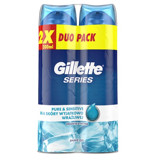 Gillette Series Pure & Sensitive Żel do golenia 2x200 ml
