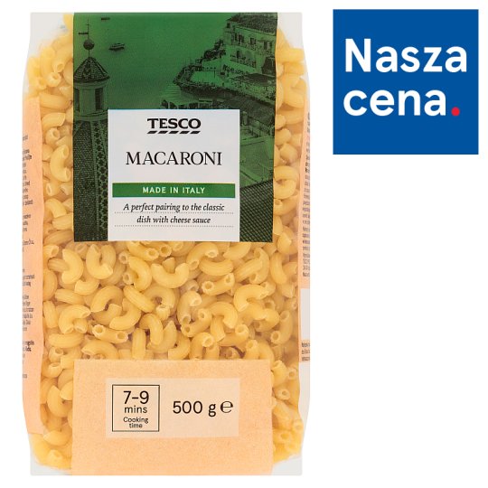 Tesco Makaron bezjajeczny macaroni 500 g