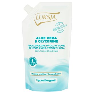 Luksja Hypo allergenic Aloes + gliceryna Mydło w płynie Opakowanie uzupełniające 400 ml