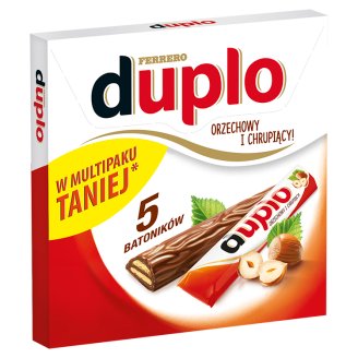 Duplo Wafel z orzechowym nadzieniem pokryty mleczną czekoladą 91 g (5 batoników)