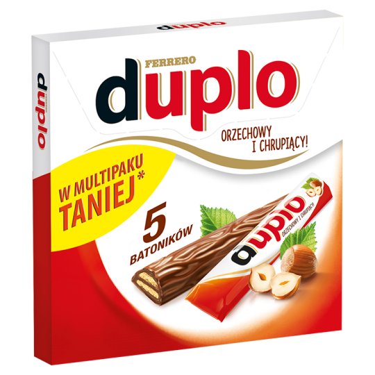 Duplo Wafel z orzechowym nadzieniem pokryty mleczną czekoladą 91 g (5 sztuk)