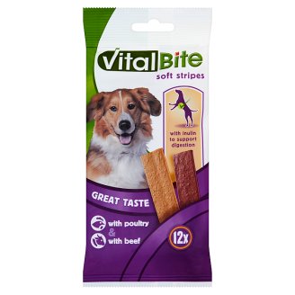 VitalBite Soft Stripes Przysmak dla psów wspomagający trawienie 120 g (12 sztuk)