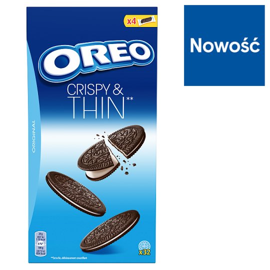 Oreo Cripsy & Thins Vanilla Flavoured Cocoa Sandwich Biscuits 192 g (32 Pieces)