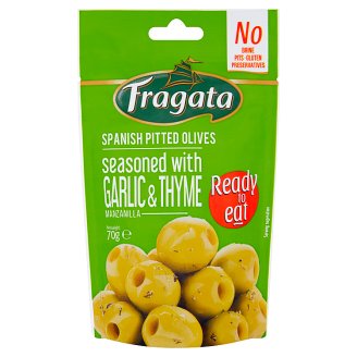 Fragata Zielone oliwki drylowane z czosnkiem tymiankiem oraz oliwą z oliwek 70 g