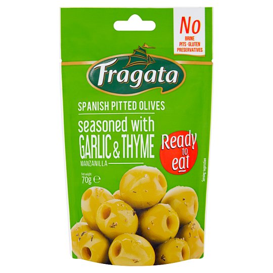 Fragata Zielone oliwki drylowane z czosnkiem tymiankiem oraz oliwą z oliwek 70 g