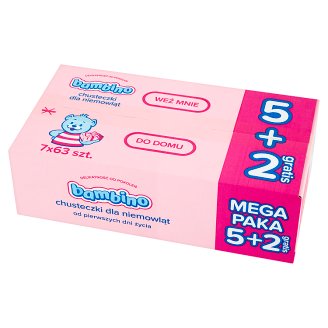 Bambino Chusteczki dla niemowląt 7 x 63 sztuki