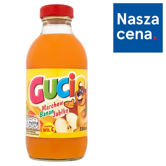 Gucio Sok z marchwi bananów jabłek wzbogacony witaminą C 330 ml