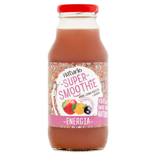 Naturio Super smoothie jabłko czarna porzeczka + guarana energia 330 ml