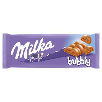 Milka Bubbly Alpine Milk Czekolada mleczna w środku napowietrzona 90 g