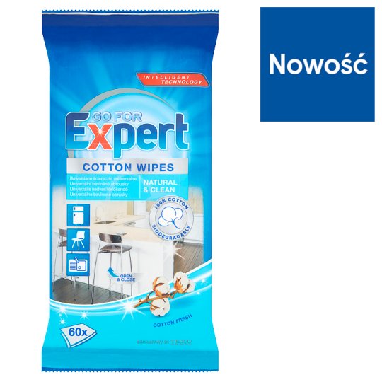 Go for Expert Cotton Fresh Bawełniane ściereczki uniwersalne 60 sztuk
