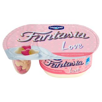Danone Fantasia Love Jogurt kremowy ze zbożowymi serduszkami z białą czekoladą 98 g