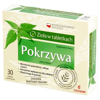 Colfarm Zioła w tabletkach Pokrzywa Suplement diety 30 tabletek