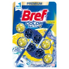 Bref WC Color Aktiv Zawieszka do muszli WC cytryna 2 x 50 g