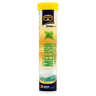 Krüger Melisa + Magnez + Wit. B6 Tabletki musujące o smaku cytrynowym 80 g (20 sztuk)