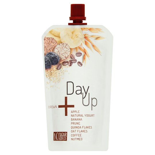 DayUp Brown Purée jabłkowe z jogurtem bananem suszoną śliwką płatkami kawą gałką muszkatołową 120 g