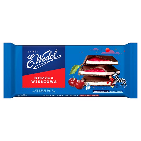 E. Wedel Dark Chocolate with Cherry Filling 100 g