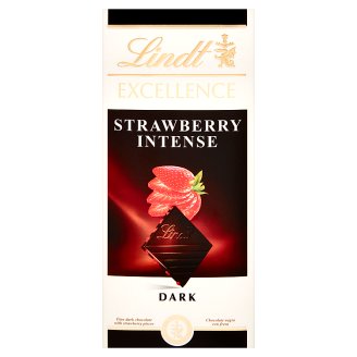 Lindt Excellence Czekolada ciemna z kawałkami truskawek 100 g