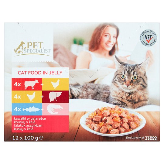 Tesco Pet Specialist Karma dla dorosłych kotów kawałki w galaretce 12 x 100 g