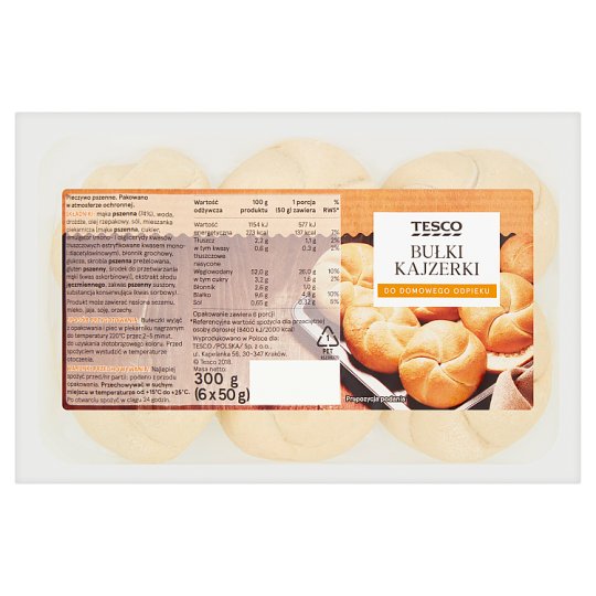 Tesco Bułki kajzerki 300 g (6 x 50 g)