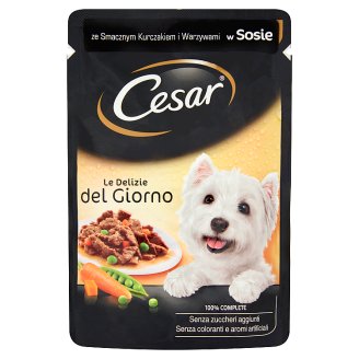Cesar ze smacznym kurczakiem i warzywami w sosie Karma pełnoporcjowa 100 g