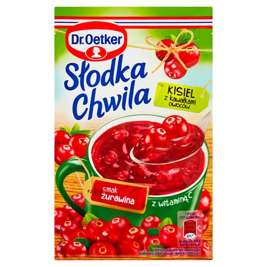 Dr. Oetker Słodka Chwila Kisiel z kawałkami owoców smak żurawinowy 32,5 g