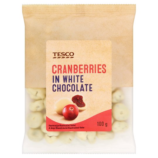 Tesco Żurawina kandyzowana w białej czekoladzie 100 g