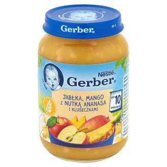 Gerber Jabłka mango z nutką ananasa i kluseczkami po 10 miesiącu 190 g