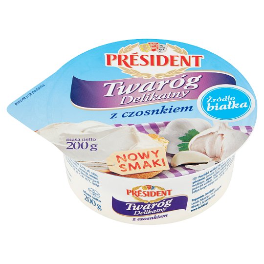 Président Twaróg Delikatny z czosnkiem 200 g