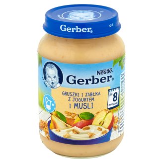 Gerber Gruszki i jabłka z jogurtem i musli po 8 miesiącu 190 g