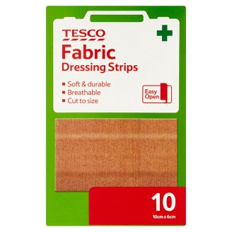 Tesco Plastry opatrunkowe materiałowe 10 cm x 6 cm 10 sztuk
