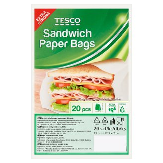 Tesco Torebki śniadaniowe papierowe 20 sztuk