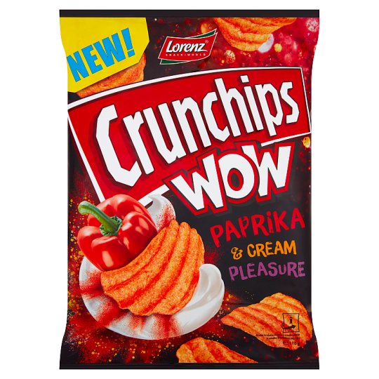 Crunchips Wow Grubo krojone chipsy ziemniaczane o smaku kremowej papryki 110 g