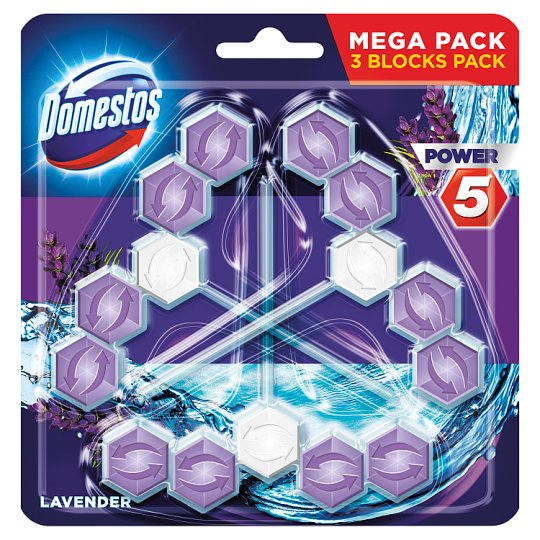 Domestos Power 5 Lavender Kostka toaletowa 3 x 55 g