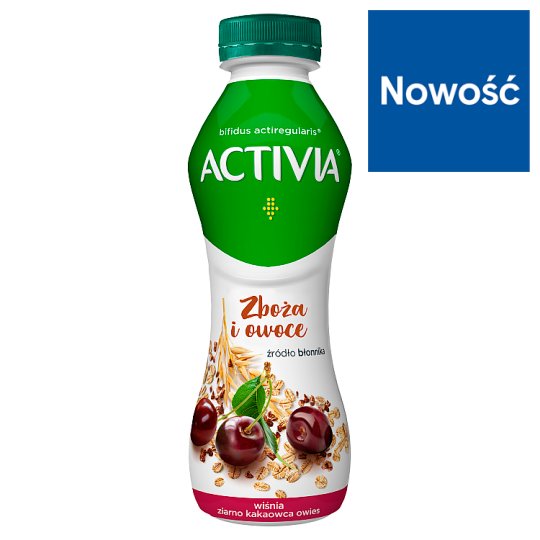 Danone Activia Jogurt wiśnia ziarno kakaowca owies 280 g