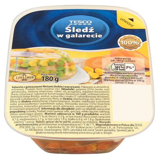 Tesco Śledź w galarecie 180 g