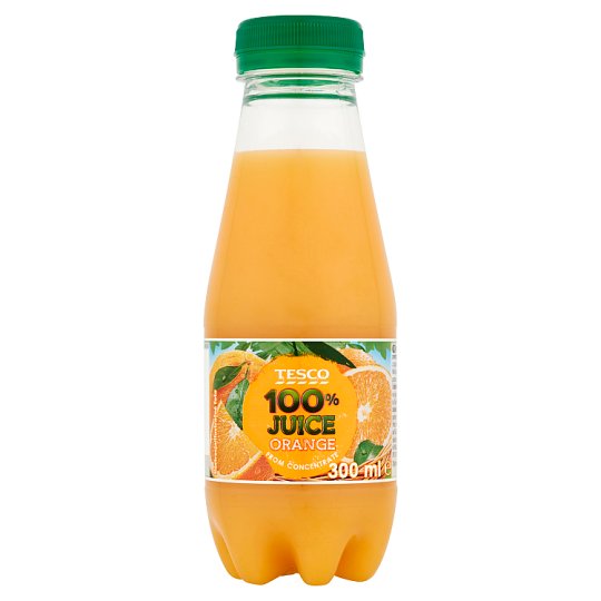 Tesco Sok 100% pomarańczowy z zagęszczonego soku 300 ml