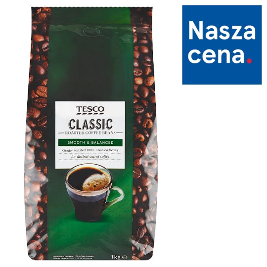 Tesco Classic Kawa palona ziarnista 1 kg