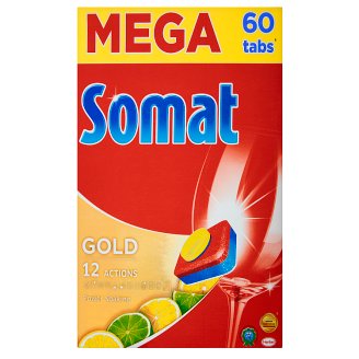 Somat Gold Lemon & Lime Tabletki do mycia naczyń w zmywarkach 1140 g (60 sztuk)