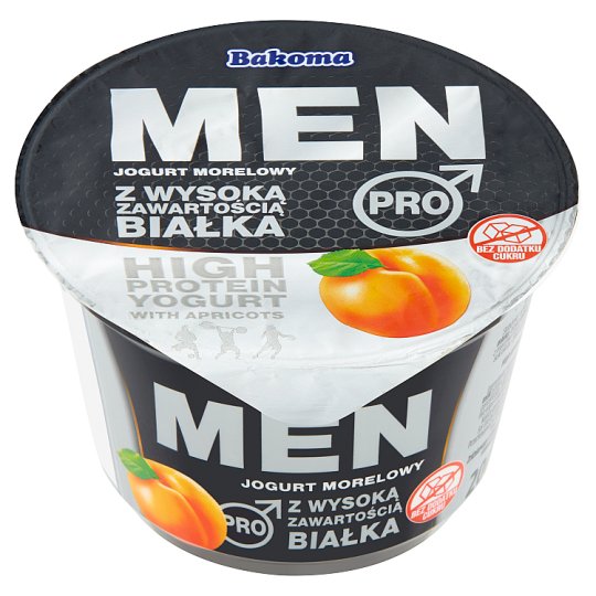 Bakoma Men Pro Jogurt morelowy z wysoką zawartością białka 200 g