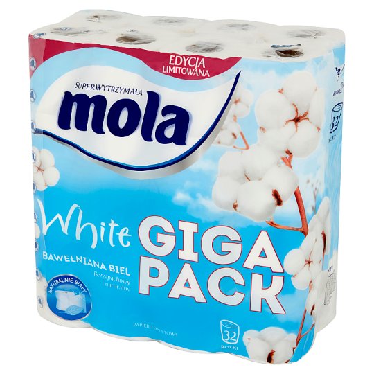 Mola White Bawełniana Biel Papier toaletowy 32 rolki