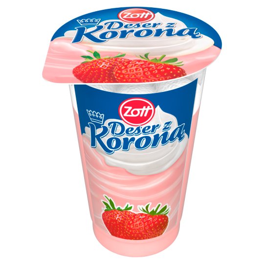 Zott Deser z Koroną o smaku truskawkowym z bitą śmietanką 175 g