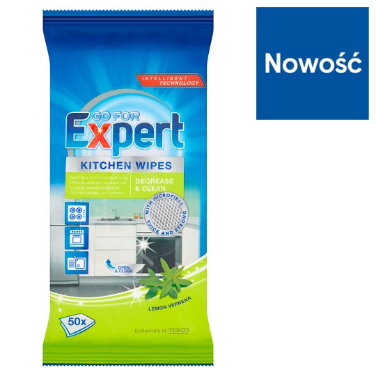 Go for Expert Lemon Verbena Nawilżane ściereczki kuchenne 50 sztuk